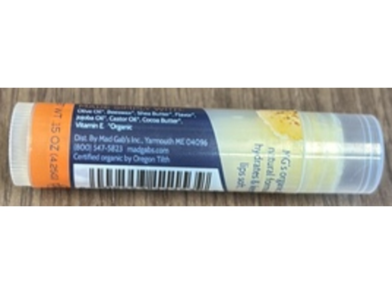 Mad Gab's Lip Butter, Peach Mango, 0.15 oz/4.25 g