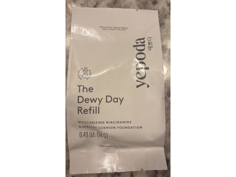 Yepoda The Dewy Day Refill Moisturizing Niacinamide & Apricot Cushion Foundation, N1c, 0.49 oz/14 g