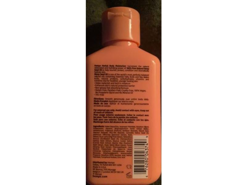 Hempz Herbal Body Moisturizer,Sweet Jasmine & Rose Collagen, 2.25 fl oz/66 mL