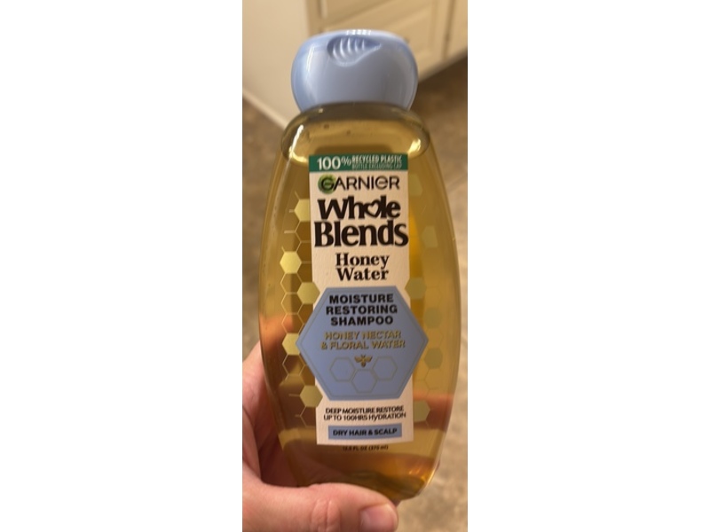 Garnier Whole Blends Moisture Restoring Shampoo, Honey Water, 12.9 fl oz/370 mL