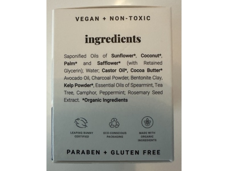 Switch2Pure Detox Bar Soap, Charcoal + Kelp, 3.5 oz/100 g