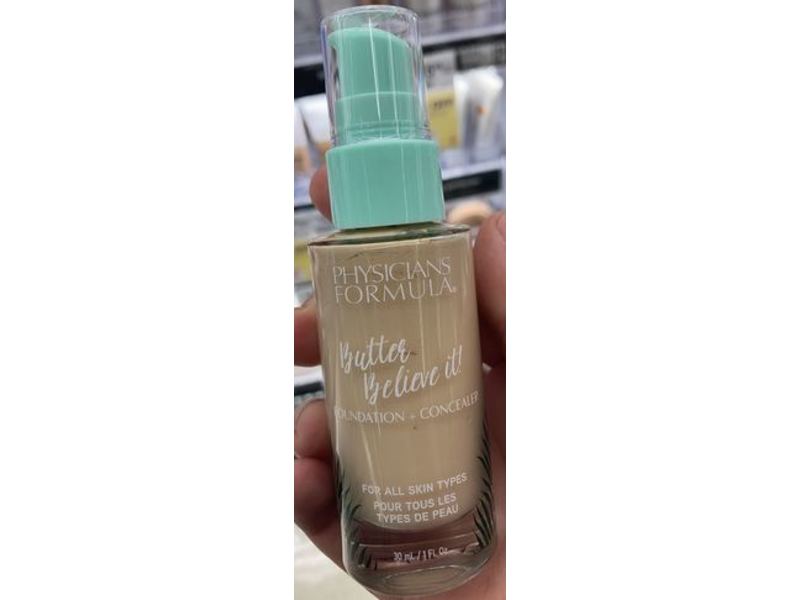 Physicians Formula Foundation + Concealer, Butter Believe It, Fair, 1 fl oz/30 mL