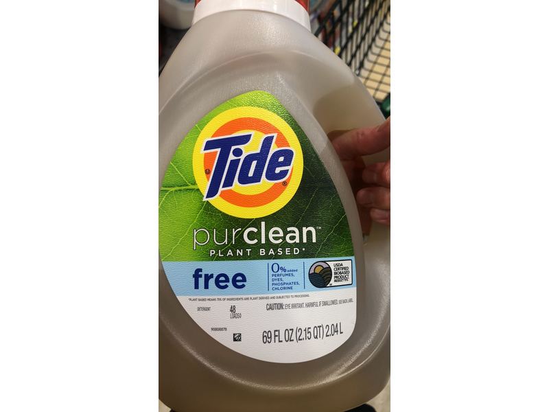 Tide Purclean Liquid Laundry Detergent, Free, 69 fl oz/2.04 L