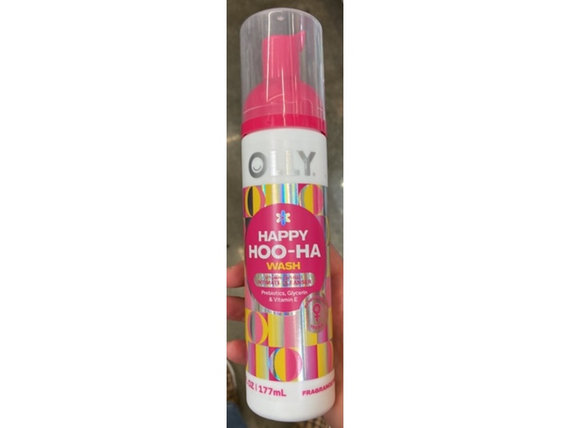 Olly Happy Hoo-Ha Wash Intimate Cleanser, Prebiotics + Glycerin & Vitamin E, 6 oz/177 mL