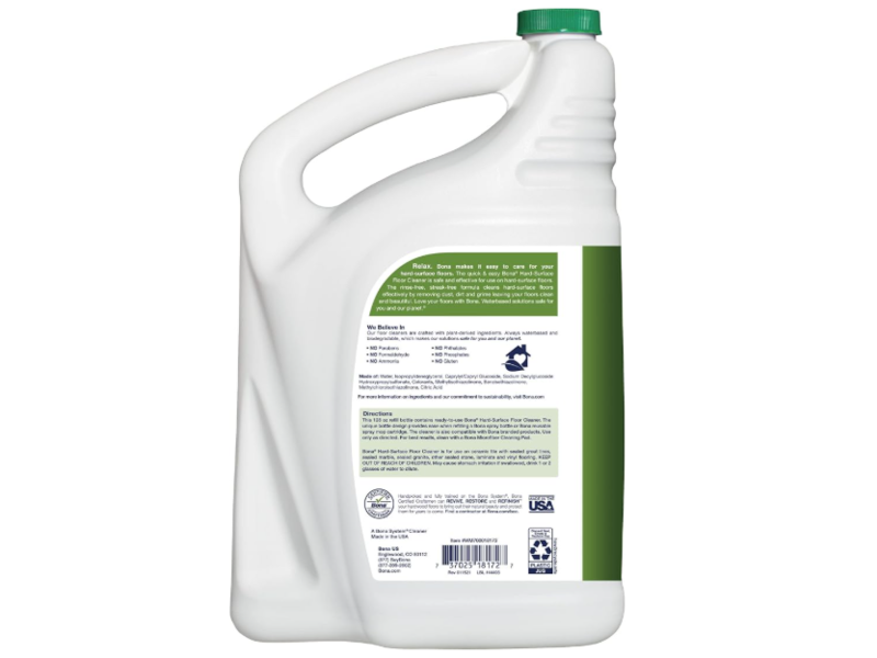 Bona Hard-Surface Floor Cleaner, 128 fl oz/3.78 L , Pack Of 4