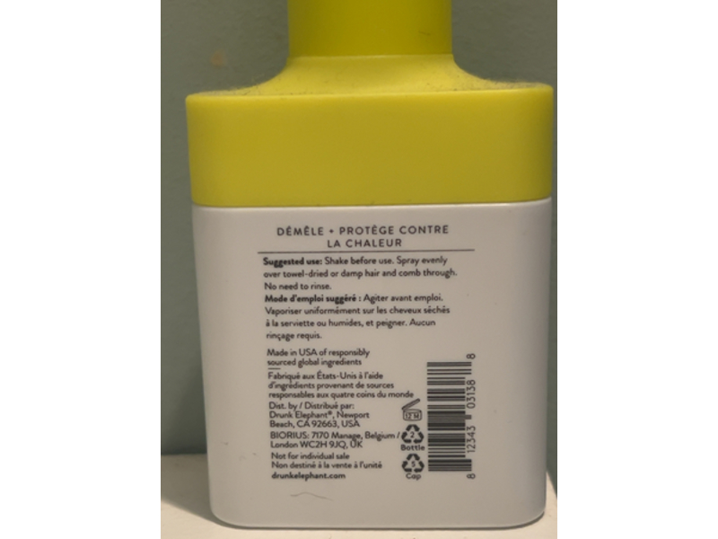 Drunk Elephant Chris Mc Millan Tangle Spray, Wild Marula, 2 fl oz/60 mL