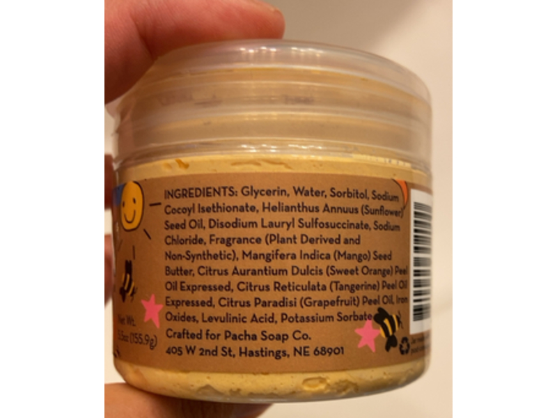 Pacha Soap Co Kids Fluff Soap, Orange Mango, 5.5 oz/155.9 g