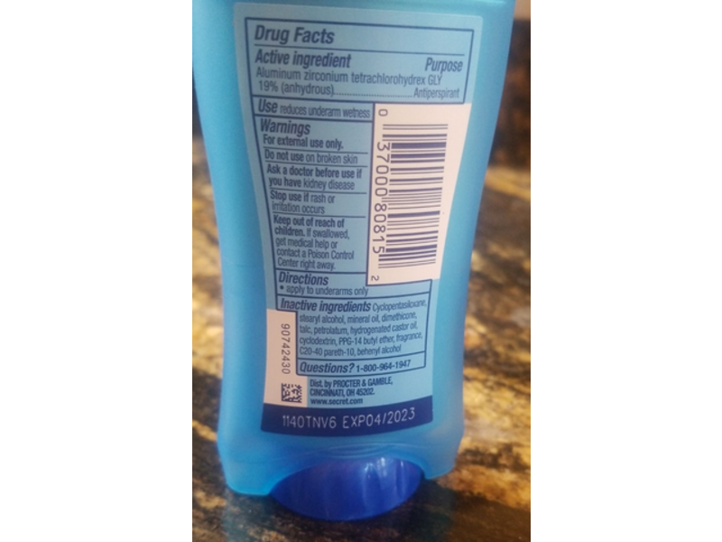 Secret Outlast Stronger Invisible Solid Antiperspirant & Deodoran, Sport Fresh, 2.6 oz/73 g
