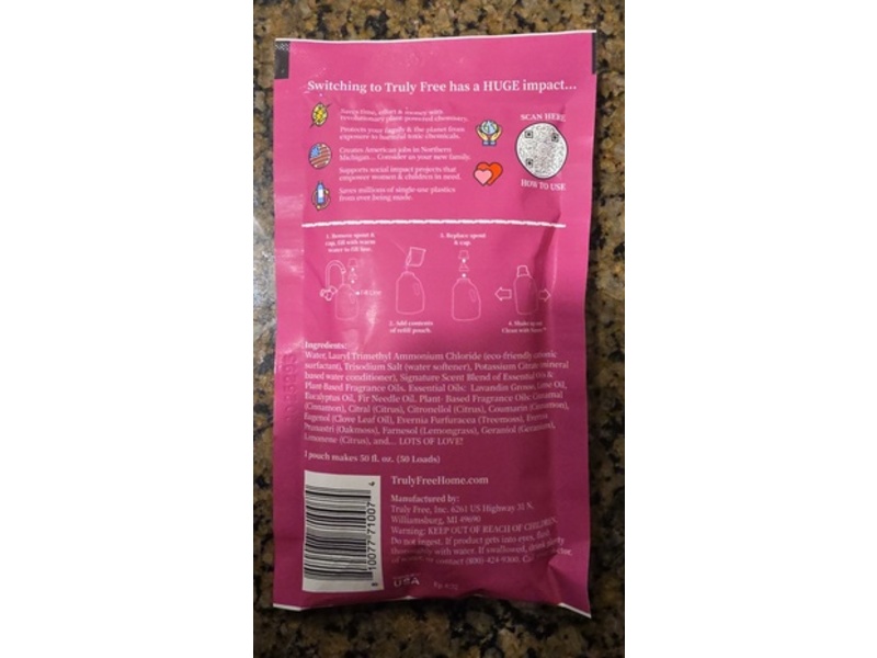 Truly Free Softening Rinse Refill, 50 Loads, 3.4 fl oz/98 g