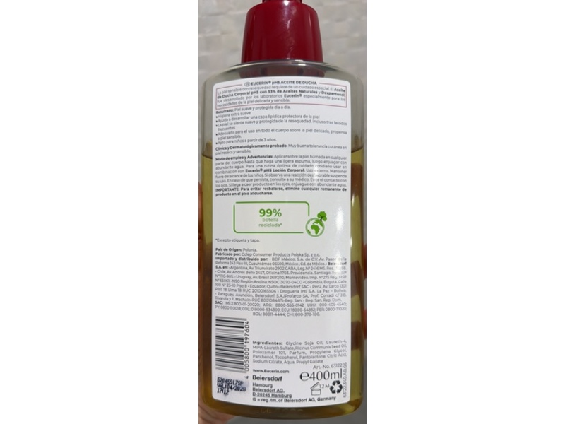 Eucerin pH5 Shower Oil, 400 mL.