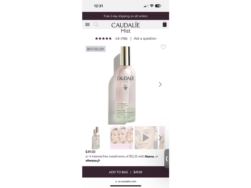 Beauty Elixir Prep Glow Face Mist, 30 mL