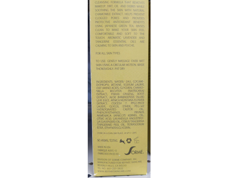Refinee Nourishing Daily Cleanser, Green Tea & Chamomile, 6.6 fl oz/200 mL