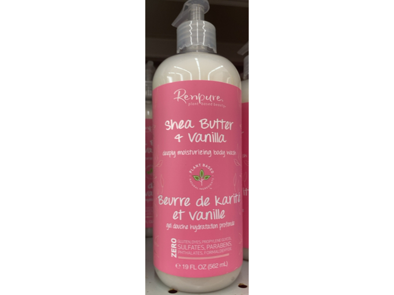 Renpure Deeply Moisturizing Body Wash, Shea Butter & Vanilla, 19 fl oz/562 mL