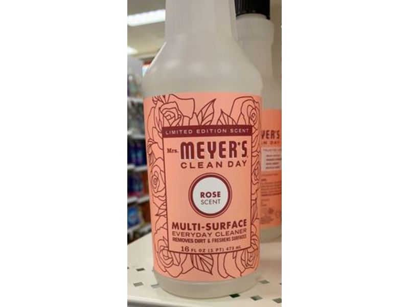 Mrs. Meyer's Clean Day Multi-Surface Everyday Cleaner, Rose Scent, 16 fl oz/473 ml