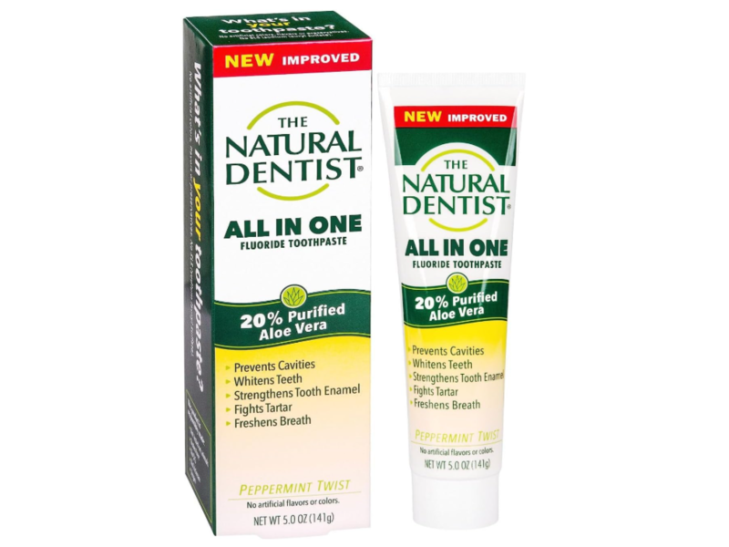 The Natural Dentist All In One Fluoride Toothpaste, Aloe & Peppermint Twist, 5 oz/141 g