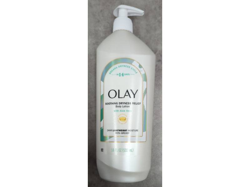Olay Soothing Dryness Relief Body Lotion, Aloe Vera, 18 fl oz/532 mL