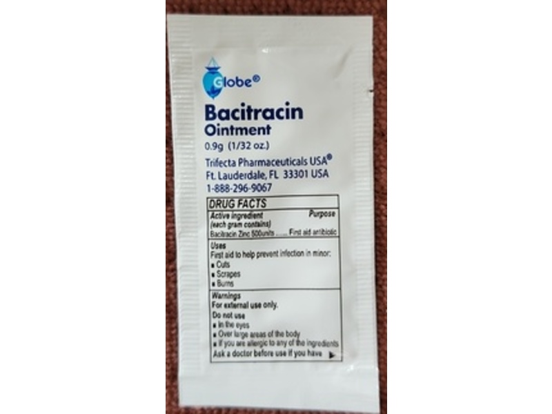 Globe Bacitracin Ointment, 0.031 oz/0.9 g, Pack Of 144