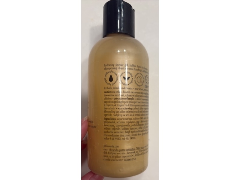 Philosophy Hydrating Shower Gel, Vanilla Birthday Cake, 6 f oz/180 mL