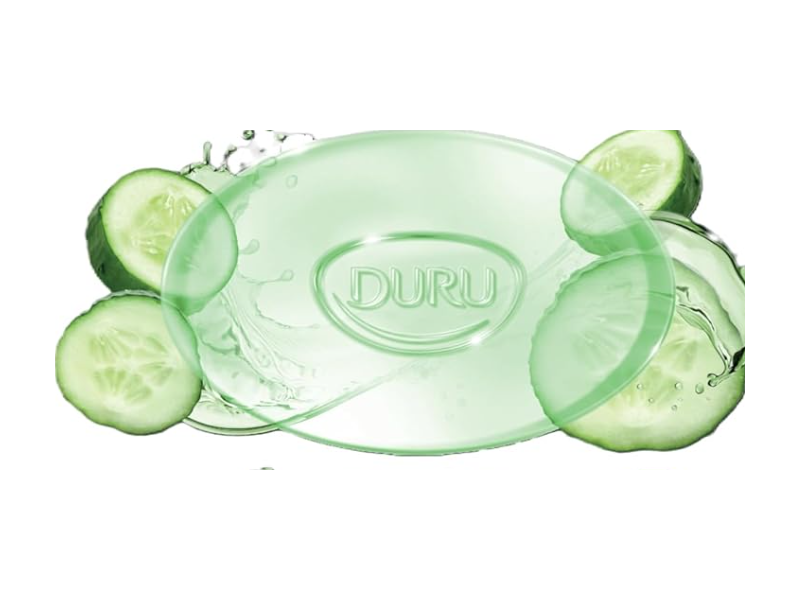 Duru Hydro Pure Gentle Cleansing Transparent Body Bar Soap, Cucumber, 3.75 oz/106 g