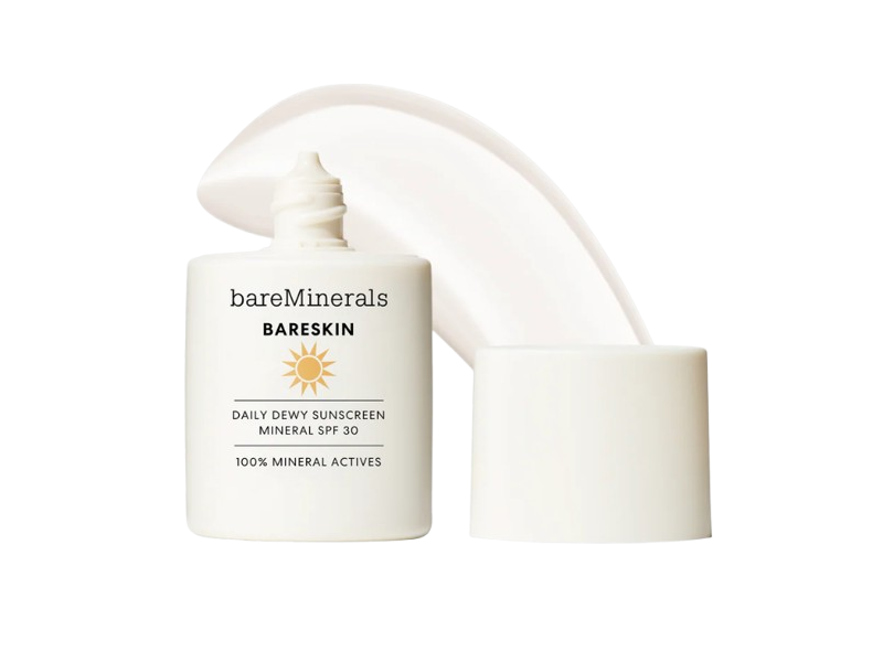 BareMinerals Bareskin Daily Dewy Mineral Sunscreen, SPF 30, Untinted, 1.01 fl oz/30 mL
