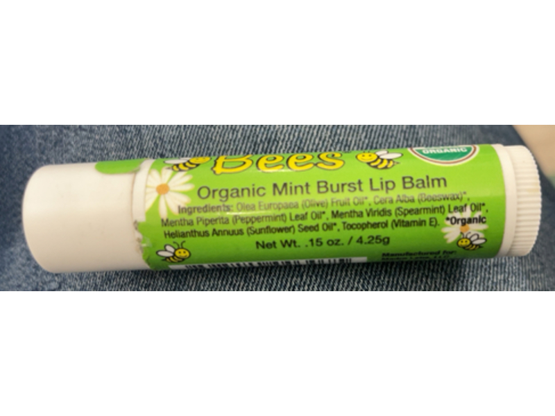 Sierra Bees Organic Lip Balm, Mint Brust, 0.15 oz/4.25 g, 4 Count