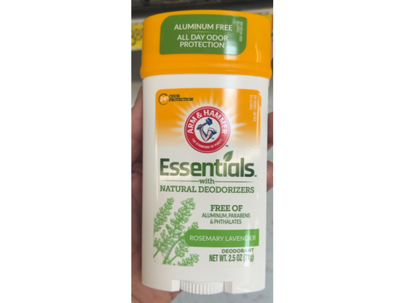 Arm & Hammer Essentials Deodorant, Rosemary Lavender. 2.5 oz/71 g, Pack Of 2