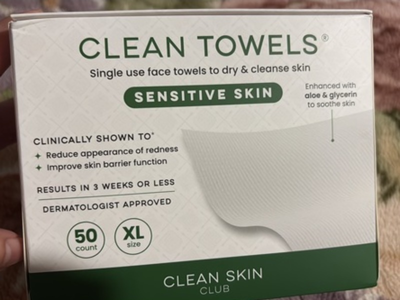 Clean Skin Club Clean Towels, Sensitive Skin XL, 50 Count