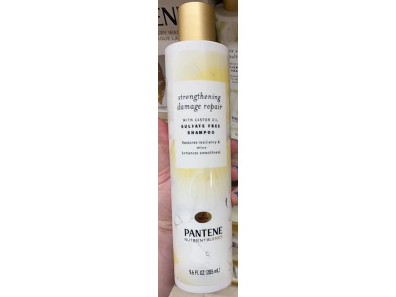 Pantene Pro-V Strengthening Damage Repair Sulfate Free Shampoo, Castor Oil, 9.6 fl oz/285 mL