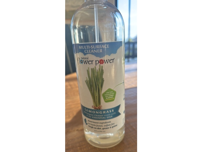 Natural Flower Power Multi-Surface Cleaner, Lemongrass, 32 fl oz/946 mL, Pack Of 2