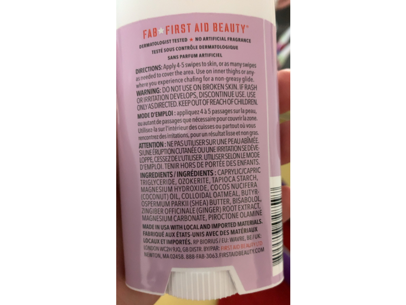 First Aid Beauty Anti Chafe Stick, Shea Butter + Colloidal Oatmeal, 1.7 oz/48 g