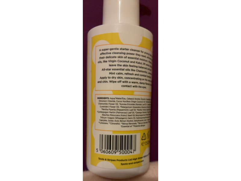 Spots & Stripes Gentle Cleansing Lotion, Mint & Kukui, 5 fl oz/150 mL