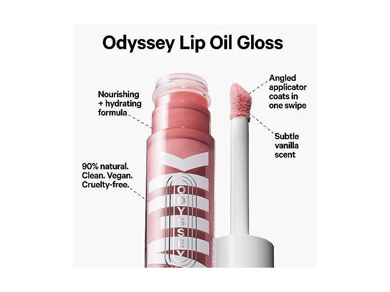 Milk Odyssey Hydrating Non-Sticky Lip Oil Gloss, Globetrot, 0.2 oz /6.5 mL