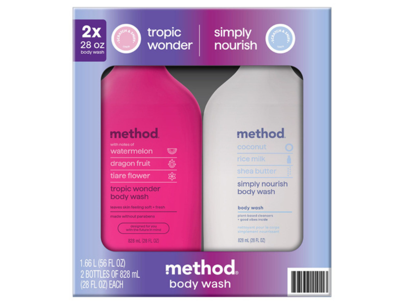 Method Body Wash Set, Tropic Wonder, Simply Nourish, 28 fl oz/828 mL