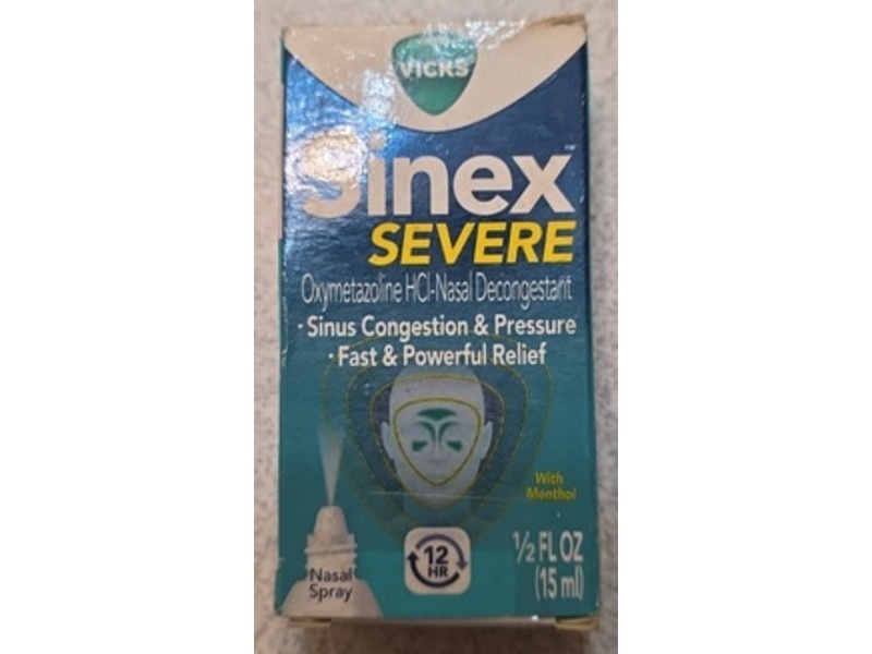Vicks Sinex Severe Nasal Spray, 1/2 fl oz/15 mL, Pack Of 4