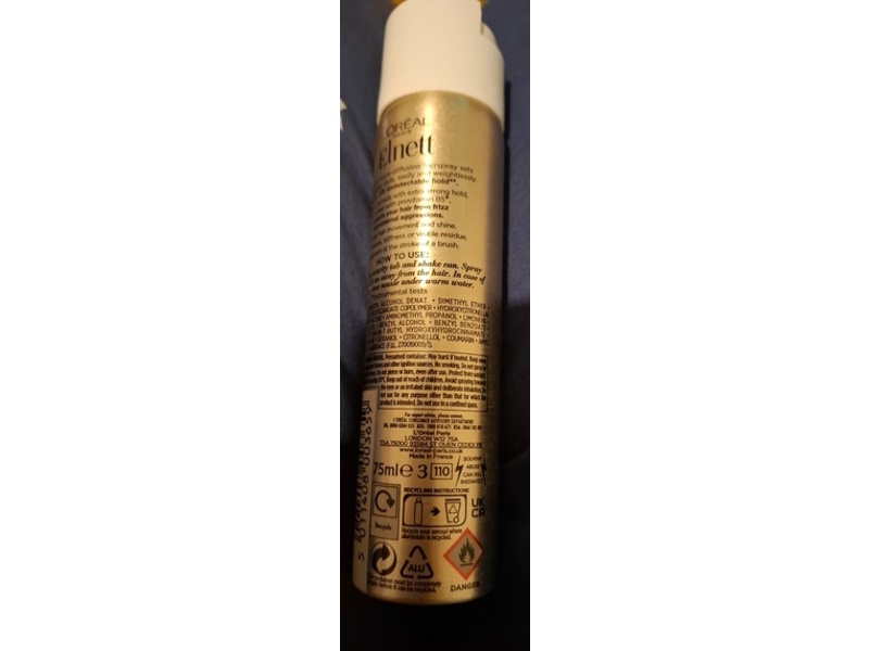 L'Oreal Paris Elnett Hair Spray, Extra Strong Hold, 75 mL