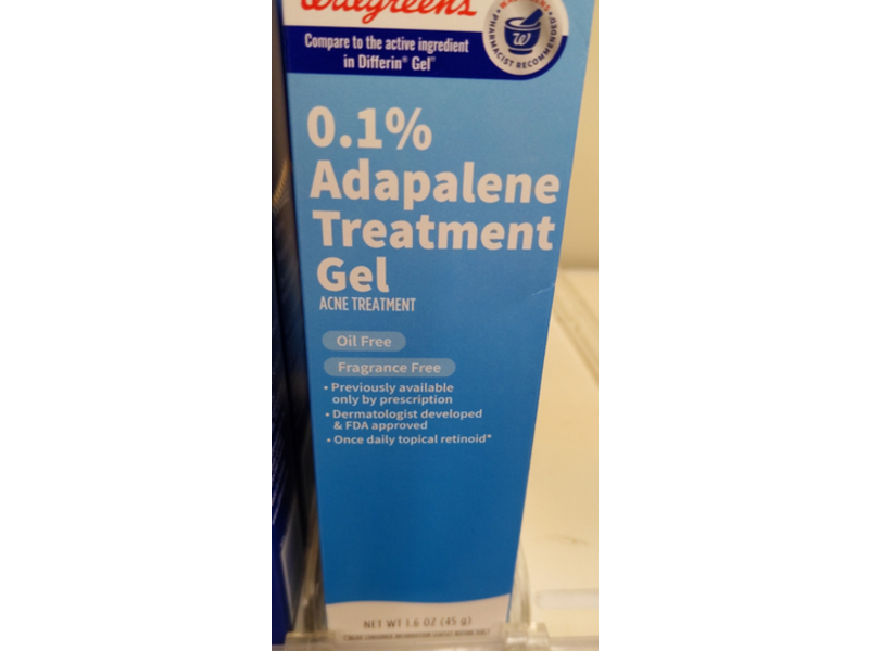 Walgreen 0.1% Adapalene Treatment Gel Acne Treatment, 1.6 oz/45 g
