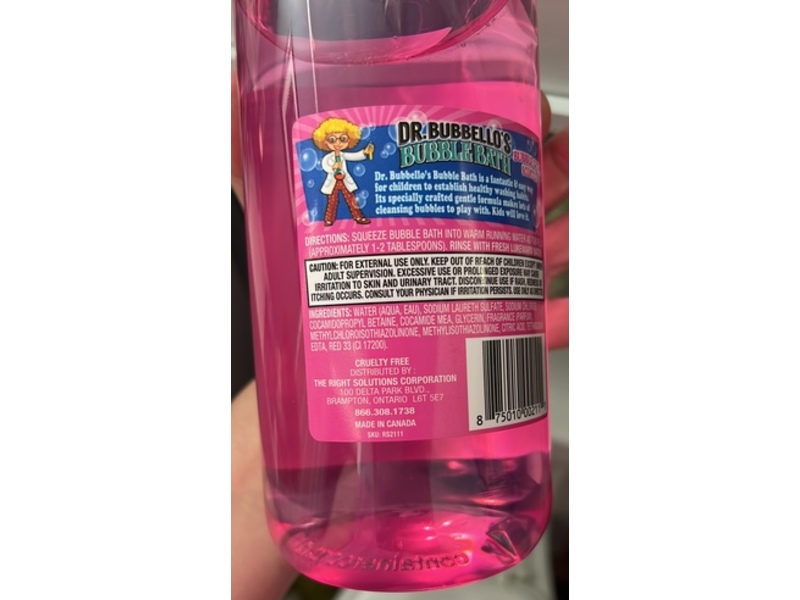 Dr Bubbello’s Bubble Bath, Bubble Gum Scented , 33.8 fl oz/1 L, Pack Of 2