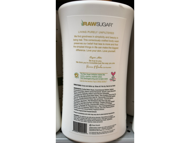 Raw Sugar Simply Body Wash, Sensitive Skin, 40 fl oz/1183 mL