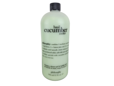 Philosophy Shampoo Shower Gel & Bubble Bath, basil Cucumber Cooler, 32 fl oz/946 mL