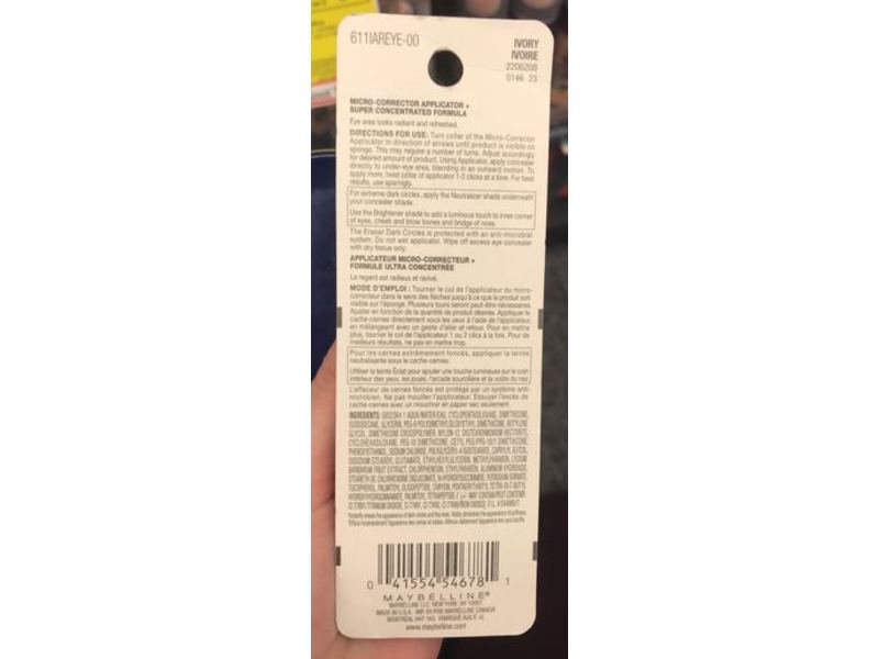 Maybelline New York Instant Age Rewind Eraser Dark Circles Treatment Concealer, Ivory, 0.2 fl oz/6 mL