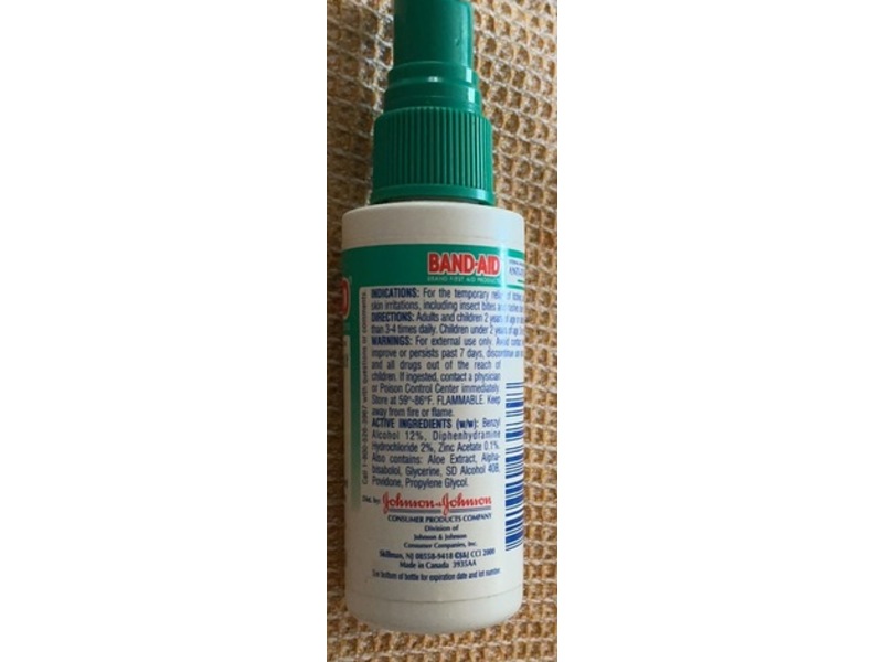 Johnson & Johnson Band Aid Anti Itch Spray, 2 fl oz/59 mL