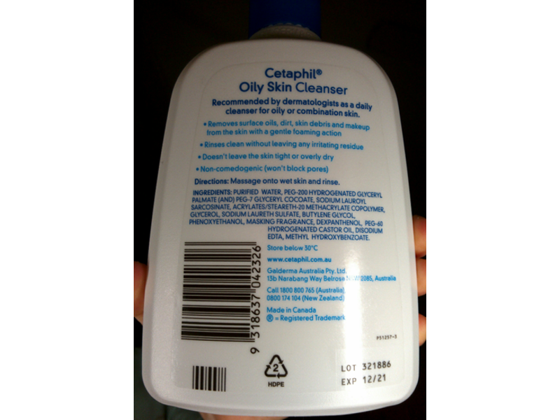 Cetaphil Oily Skin Cleanser, Face & Body, 500 mL