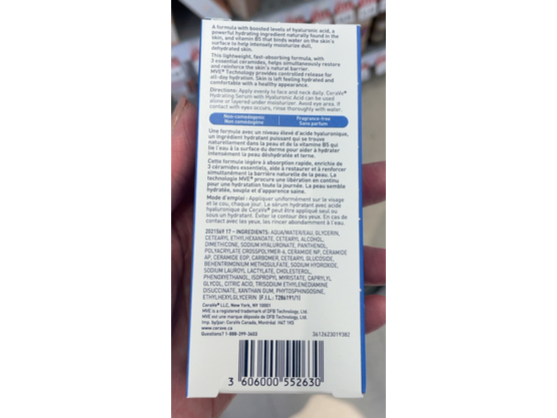 Cerave Hydrating Serum, Hyaluronic Acid, 30 mL