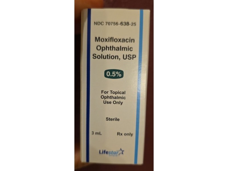 Moxifloxacin Ophthalmic Solution 0.5%, 3 mL, Lifestar (Rx)