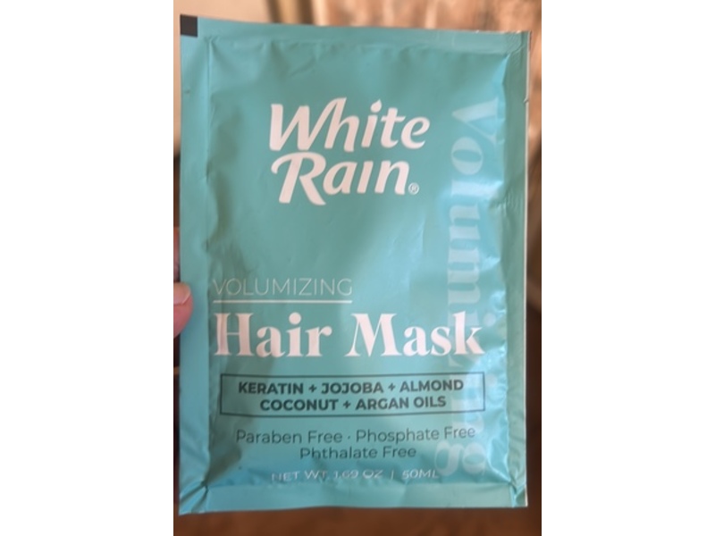 White Rain Volumizing Hair Mask, Keratin + Jojoba + Almond + Coconut + Argan Oils, 1.69 oz/50 mL