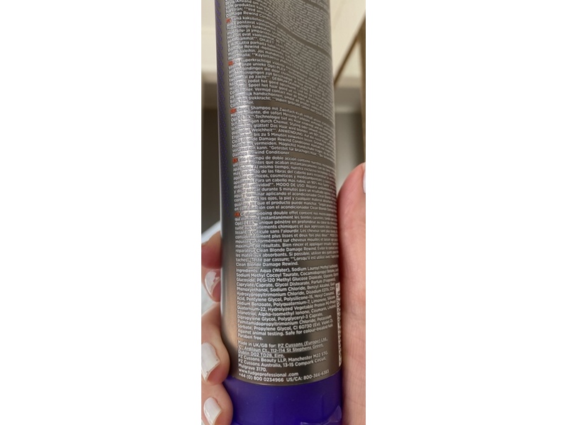 Fudge Proffesional Clean Blonde Damage Rewind Violet-Toning Shampoo, 8.4 fl oz/250 mL