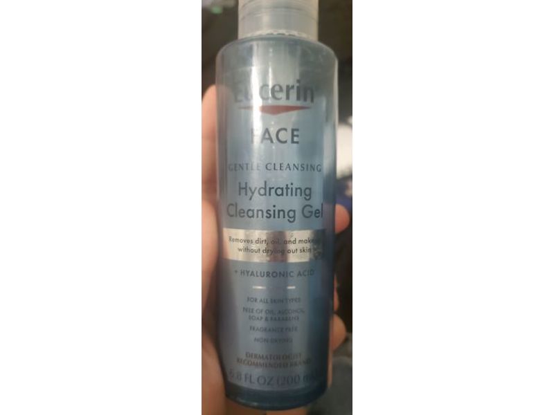 Eucerin Face Hydrating Cleansing Gel, Hyaluronic Acid, 6.8 fl oz/200 mL