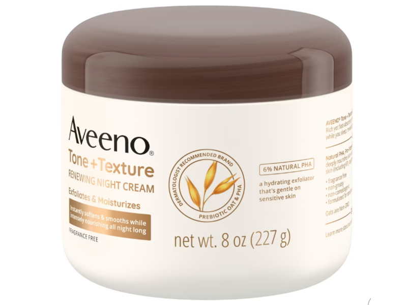 Aveeno Tone + Texture Renewing Night Cream , 8 oz/227 g