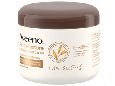 Aveeno Tone + Texture Renewing Night Cream , 8 oz/227 g