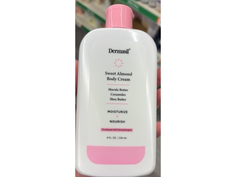 Dermasil Body Cream, Sweet Almond, 8 fl oz/236 mL